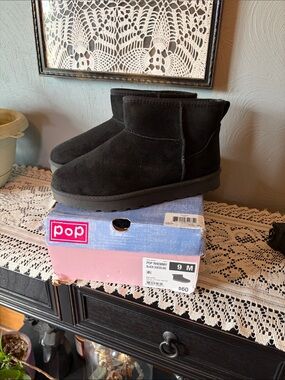 pop Black Suede woman’s  Ankle Boots